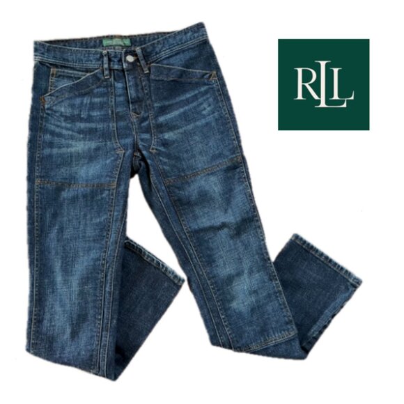 Lauren Jeans LRL Mid Rise Straight Jeans Women's 6 Dark Blue Denim - Picture 1 of 5